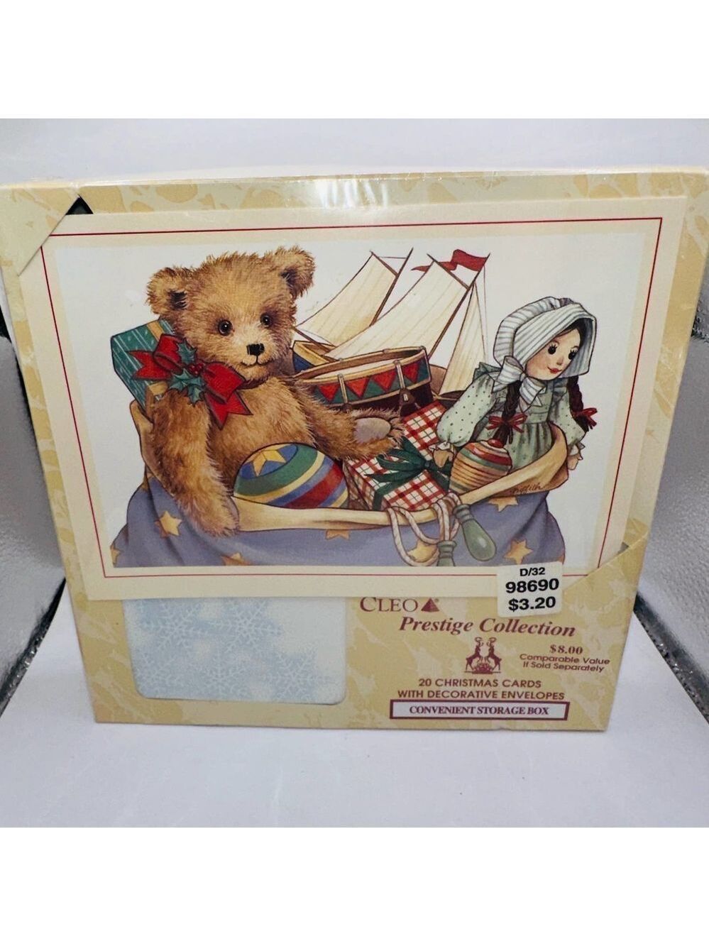 Vintage Cleo Prestige Collection SEALED Christmas Cards Box Of 20